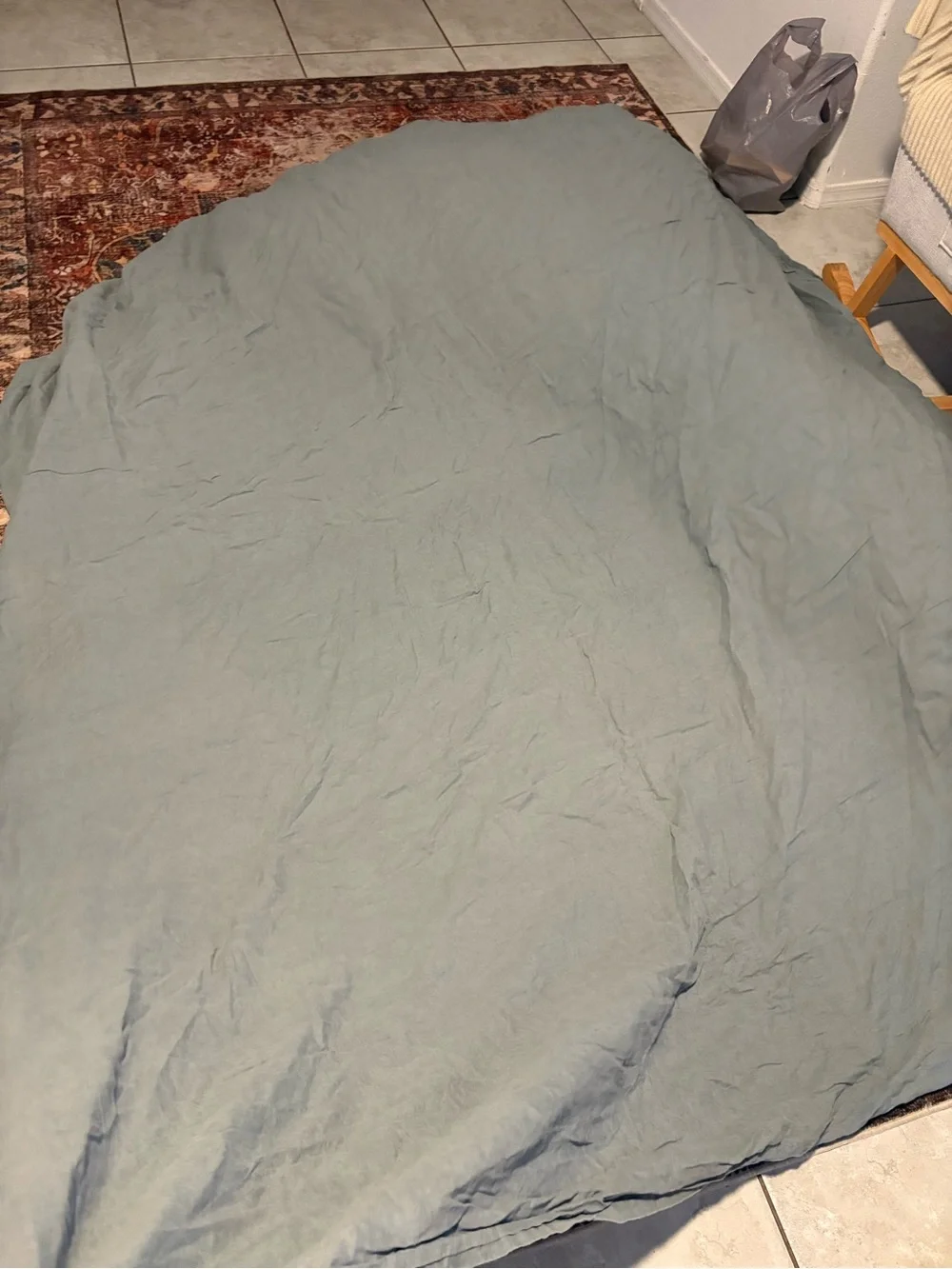 Quince KING 100 Linen Duvet Cover, fitted AND flat sheet set in gray
